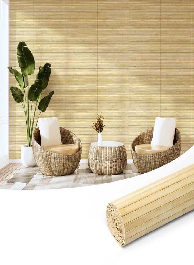 Art3d Natural Bamboo Wall Panel for Interior Wall Decor, Renewable Pole Wrap Wainscoting Paneling for Wall Ceiling Furniture Cabinet Office, 12 x 96 Inch - Raw, 1-Pack - Image 1